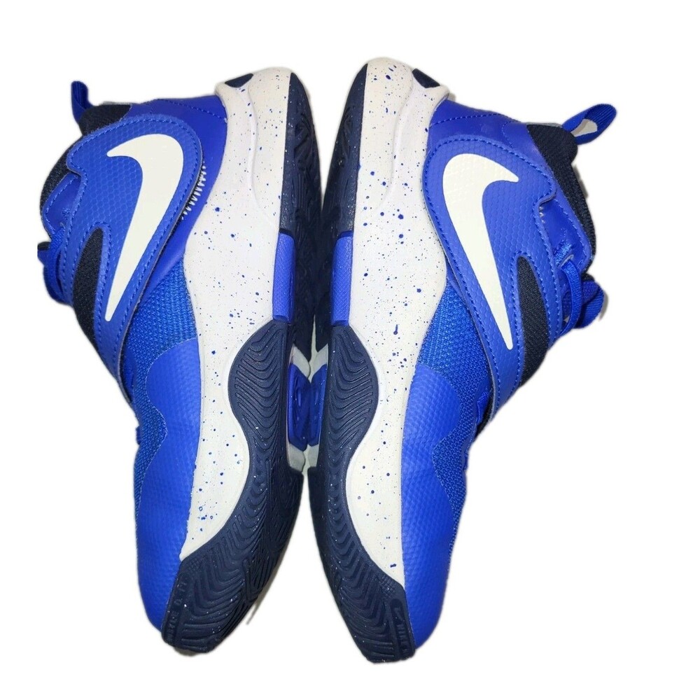 Nike Team Hustle D 11 "Hyper Royal/White-Obsidian" Big Kids' Basketball ShoesSz2 - Picture 4 of 11